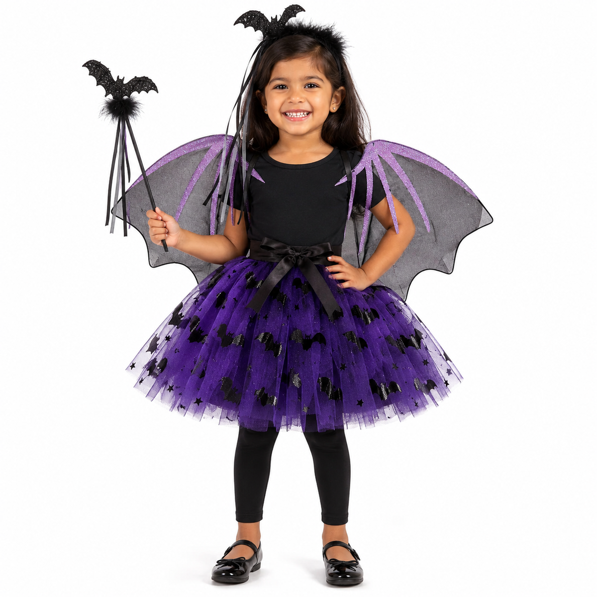 Bat Girl Tutu Dress 4PC Set - Size SS - Age 1 to 3