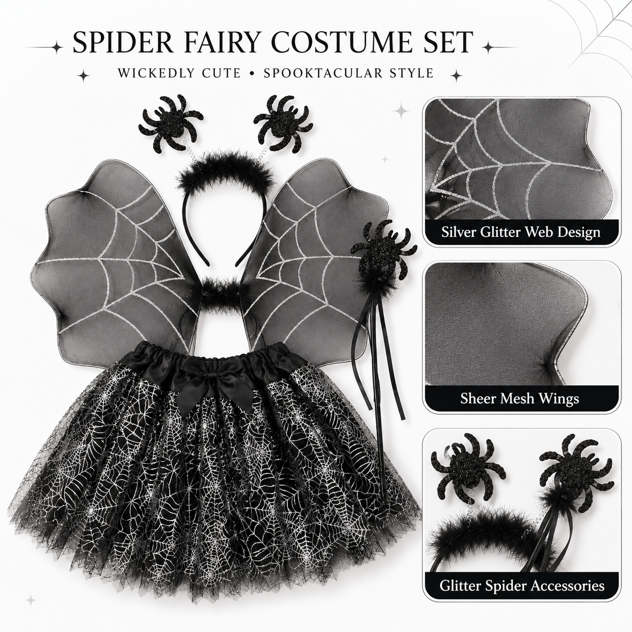 Black Spider Tutu 4PC Set