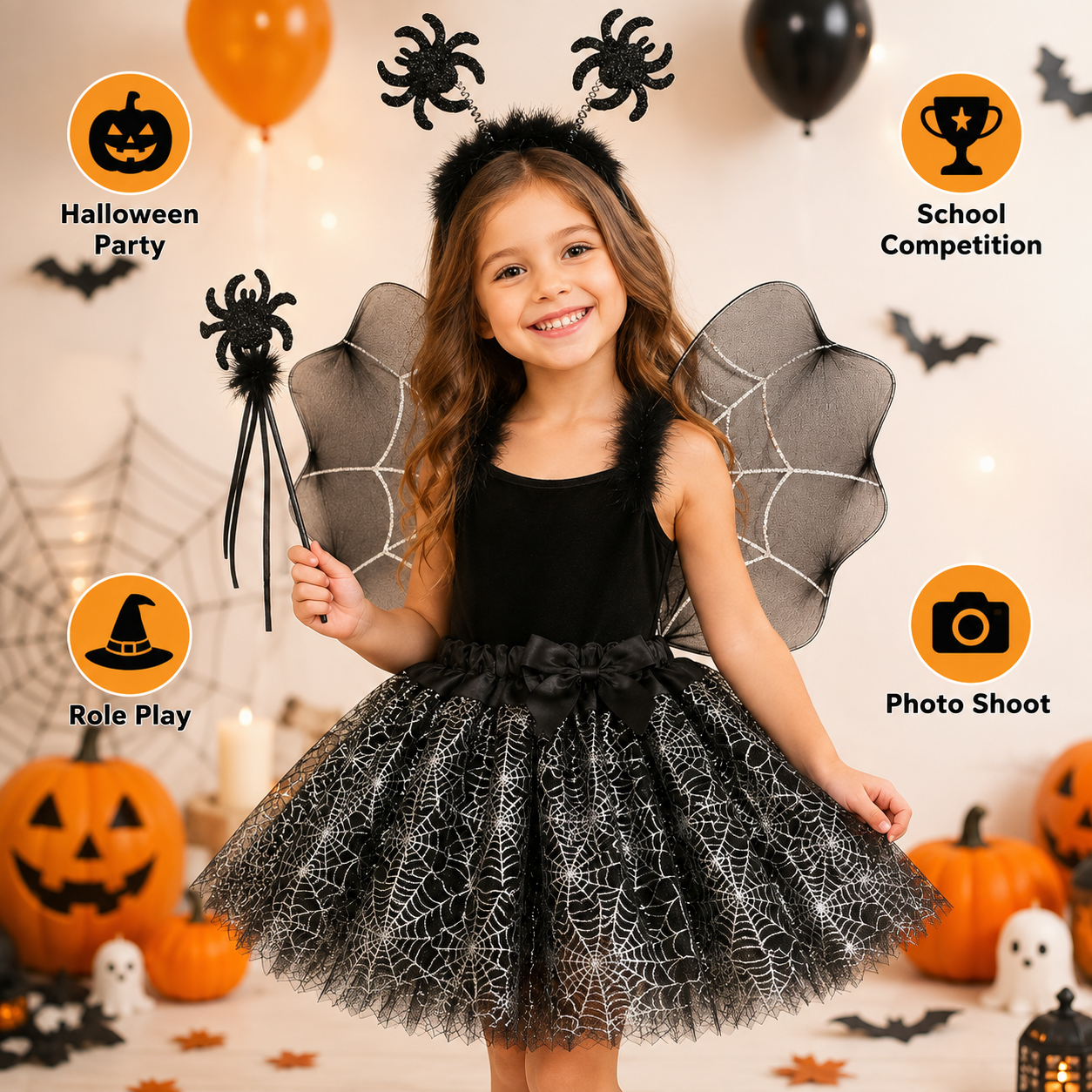 Black Spider Tutu 4PC Set