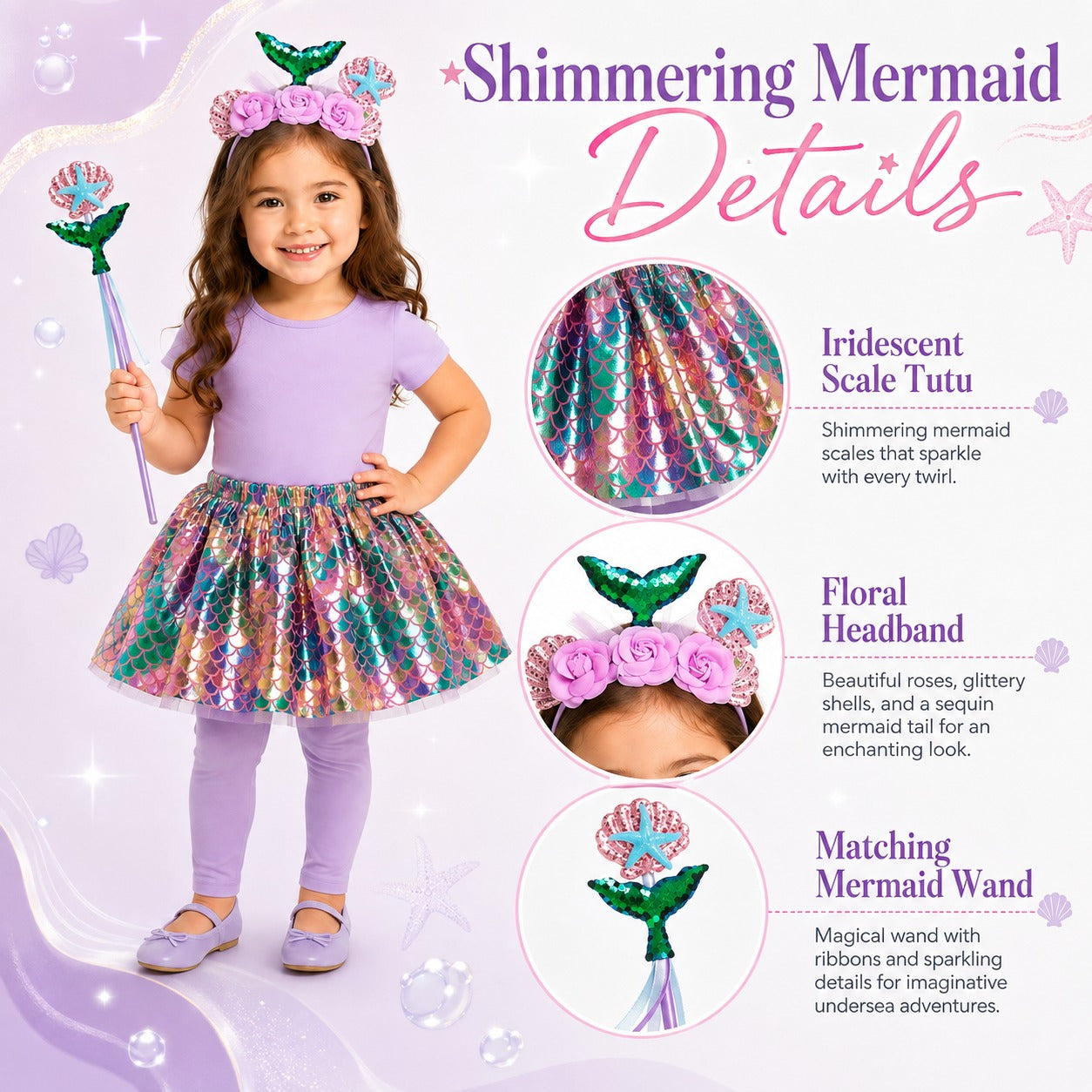 Mermaid Purple Tutu 3PC Set