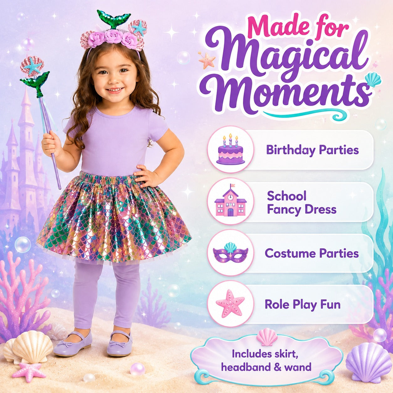 Mermaid Purple Tutu 3PC Set
