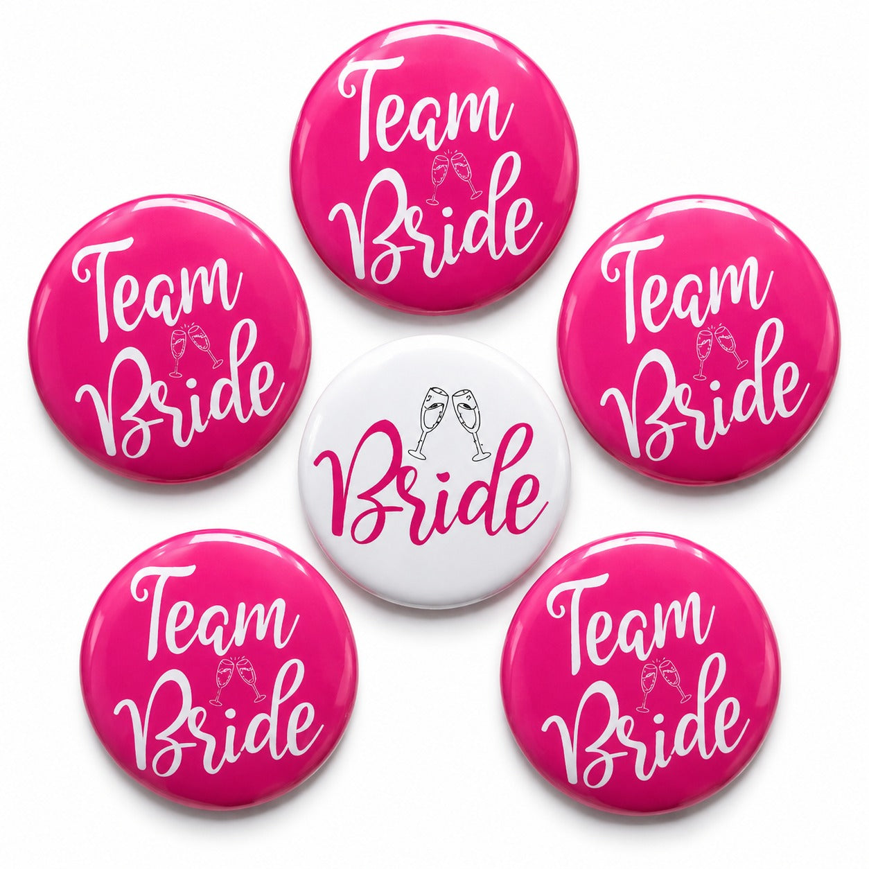 Team Bride & Bride To Be Buttons - 6PC