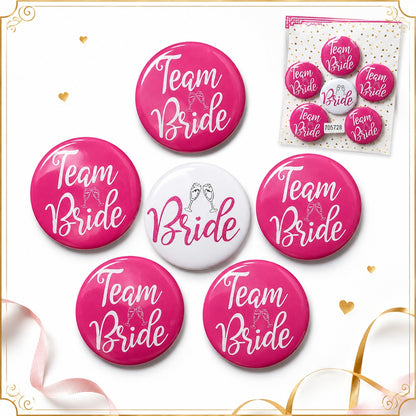 Team Bride & Bride To Be Buttons - 6PC