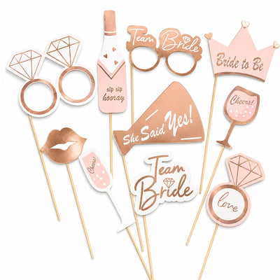 Team Bride Photo Props  Rose Gold - 10PC