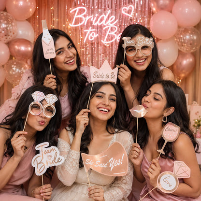Team Bride Photo Props  Rose Gold - 10PC
