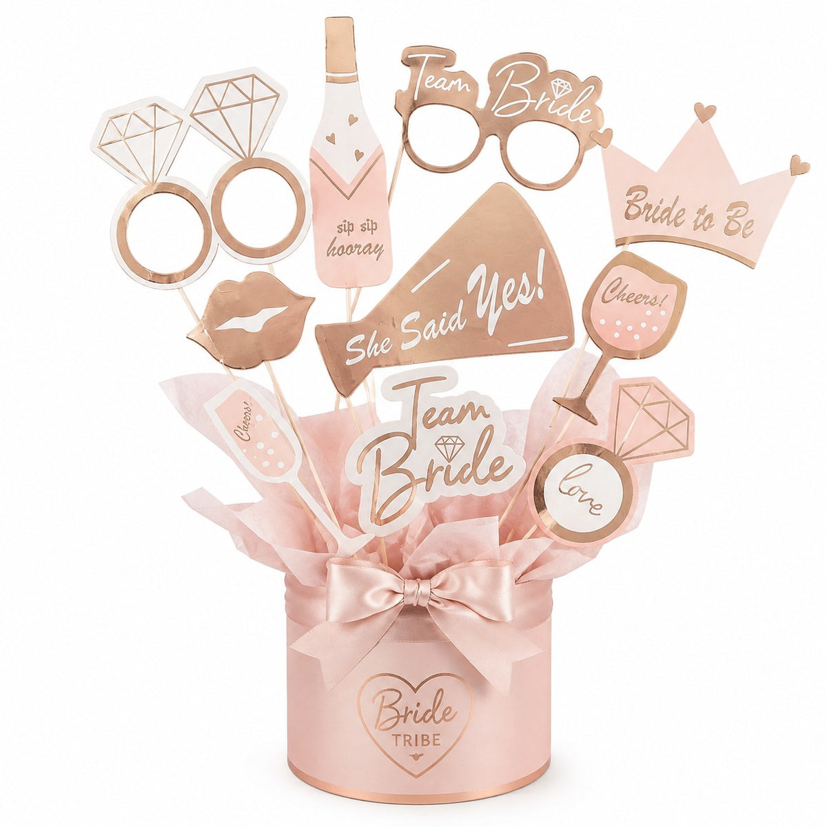 Team Bride Photo Props  Rose Gold - 10PC