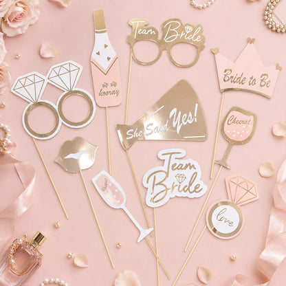 Team Bride Photo Props  Rose Gold - 10PC