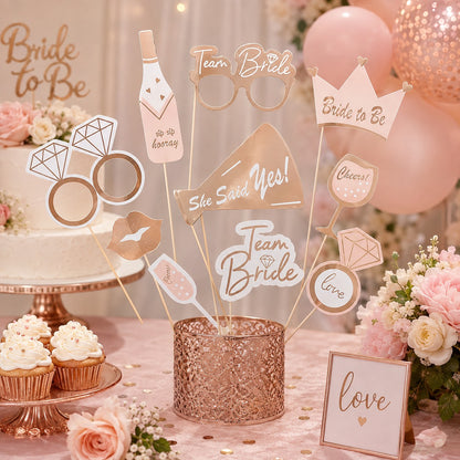 Team Bride Photo Props  Rose Gold - 10PC