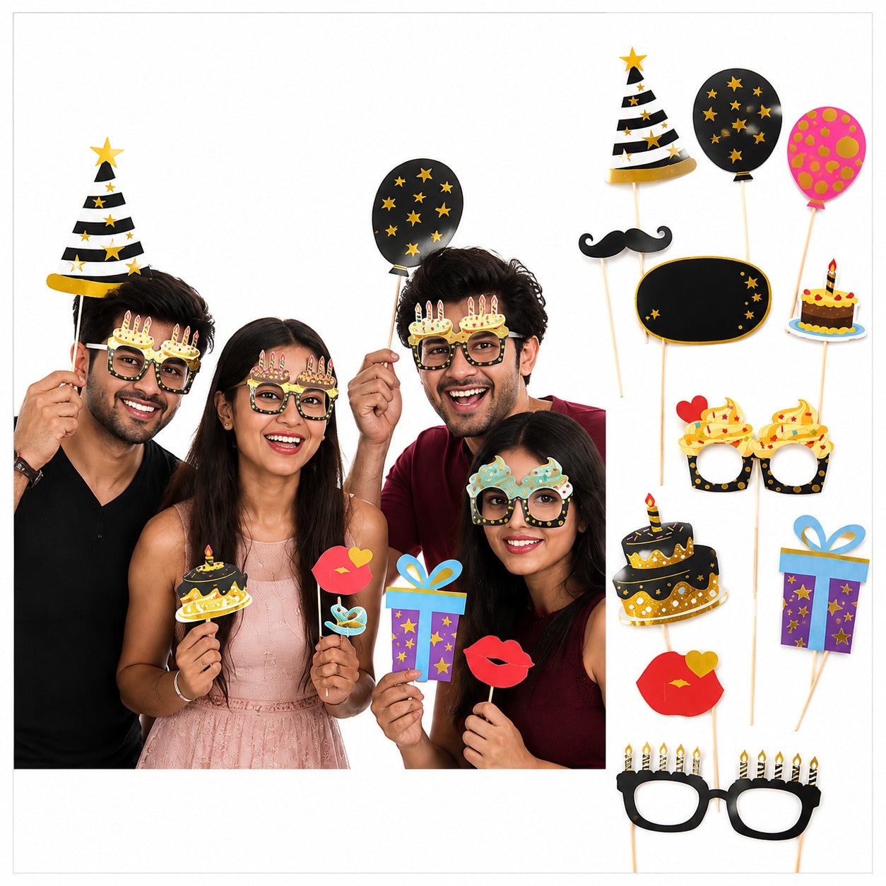 Adult Birttday Photo Props - 10PC