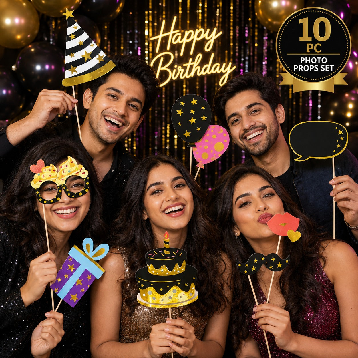 Adult Birttday Photo Props - 10PC