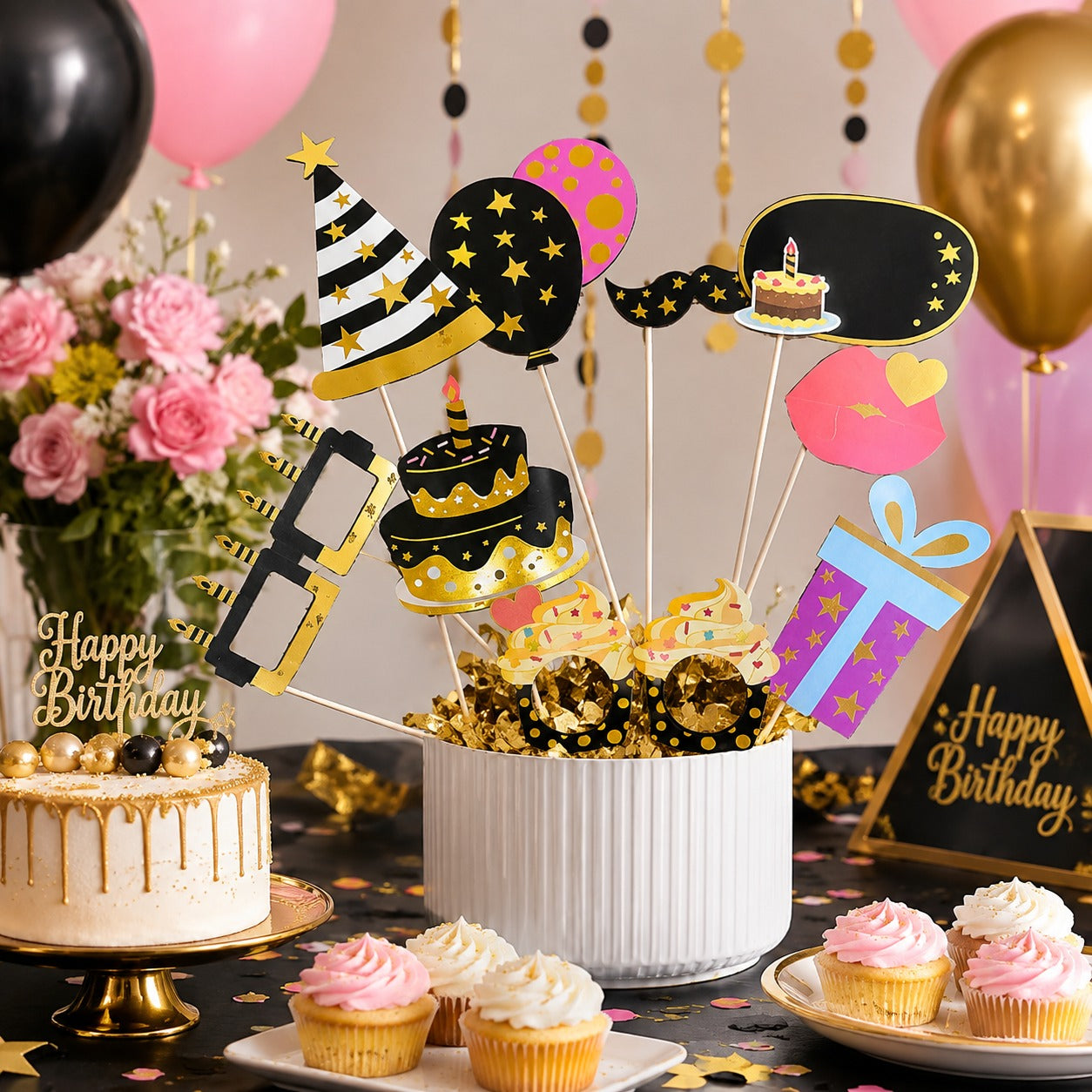 Adult Birttday Photo Props - 10PC