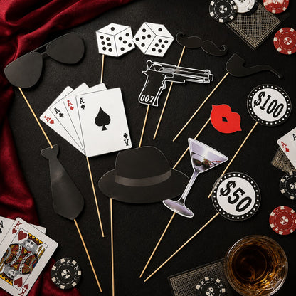 Card Party Photo Props - 12PC