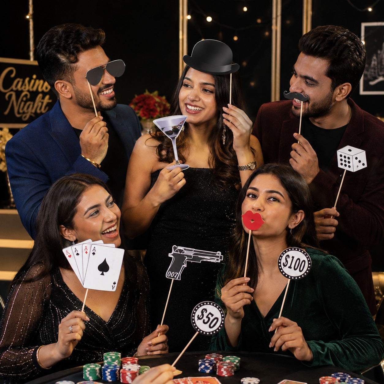 Card Party Photo Props - 12PC