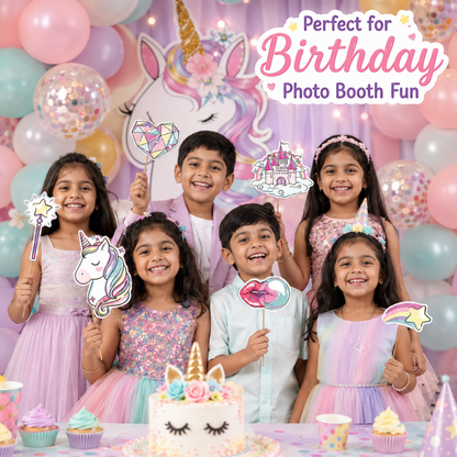 Unicorn Theme Photo Props - 10PC
