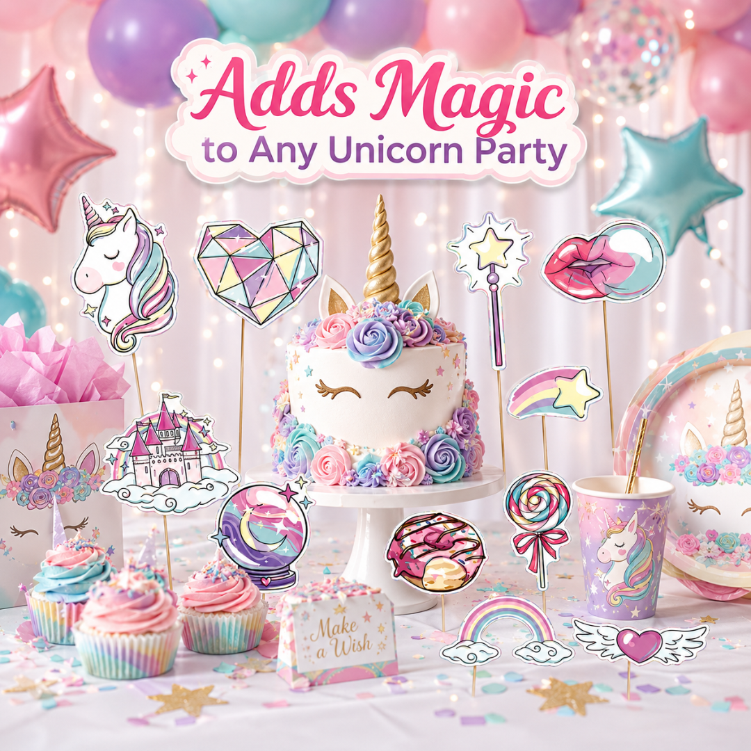 Unicorn Theme Photo Props - 10PC