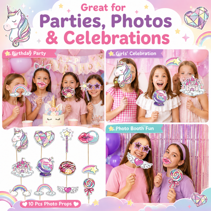 Unicorn Theme Photo Props - 10PC
