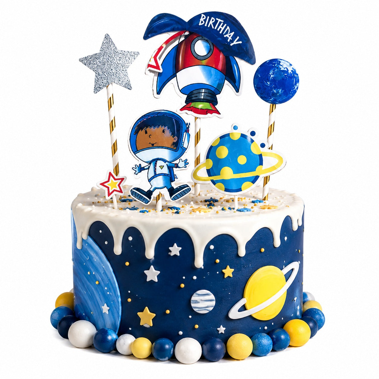 Space Theme Cake Topper - 7PC