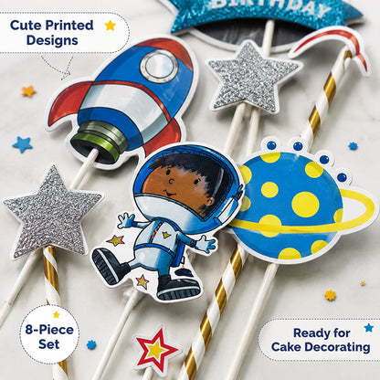 Space Theme Cake Topper - 7PC