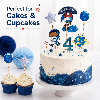 Space Theme Cake Topper - 7PC