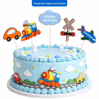 Transport Theme Cake Topper - 5PC