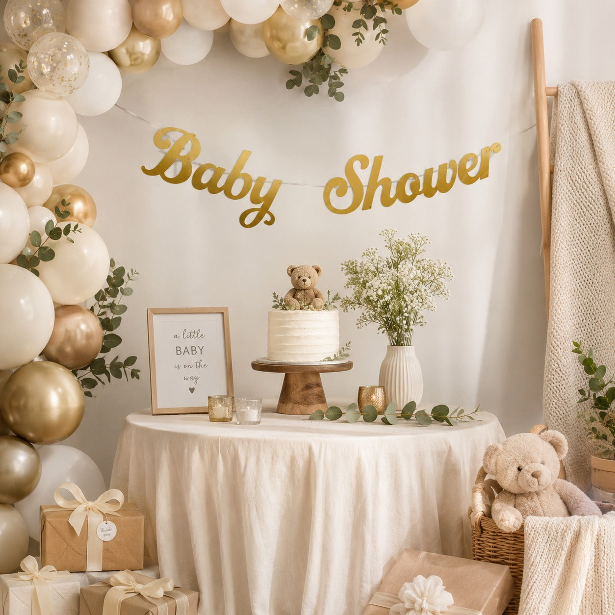 Baby Shower Golden Banner