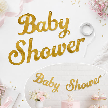 Baby Shower Golden Banner