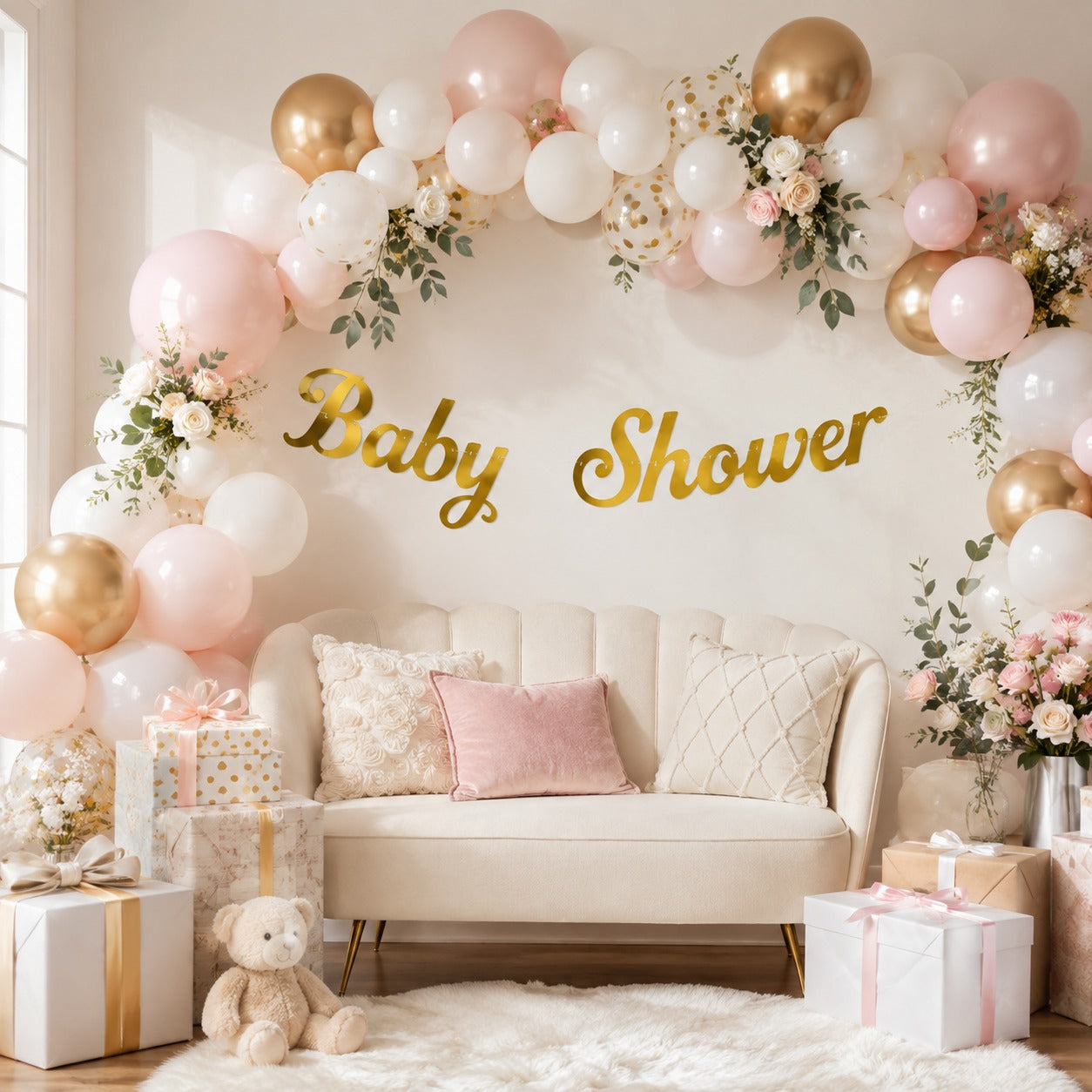 Baby Shower Golden Banner
