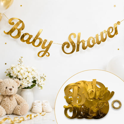 Baby Shower Golden Banner