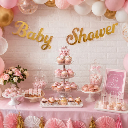 Baby Shower Golden Banner