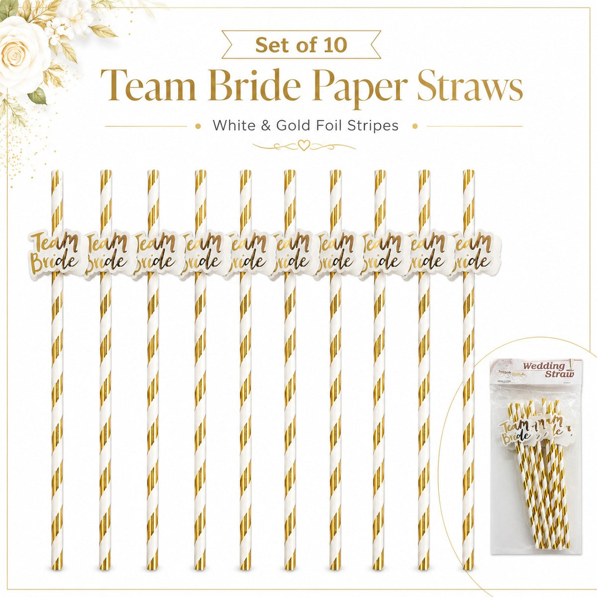 Team Bride Straws - 10PC