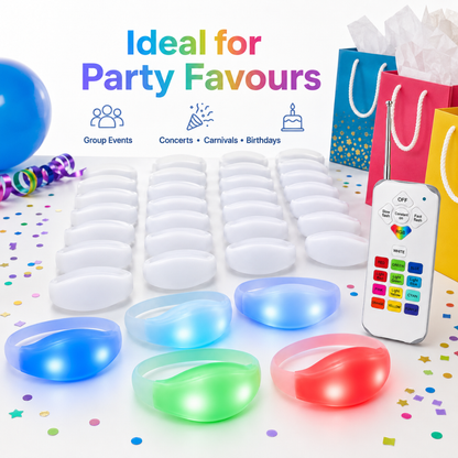 LED Wrist Band Remote Controlled Set - 50PC Kit