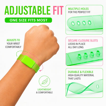LED Translucent Assorted Neon Color Wrist Band for Kids