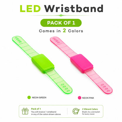 LED Translucent Assorted Neon Color Wrist Band for Kids