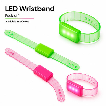 LED Translucent Assorted Neon Color Wrist Band for Kids