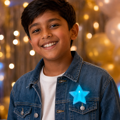 Customized LED Star Shaped Badges Blue/Green
