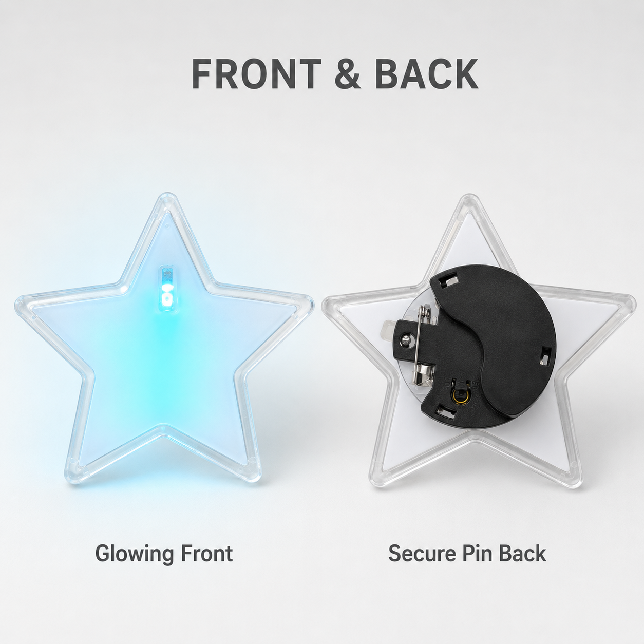 Customized LED Star Shaped Badges Blue/Green