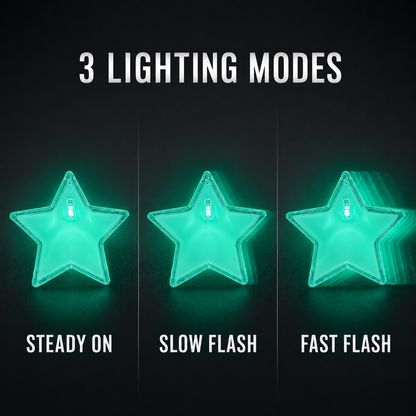 Customized LED Star Shaped Badges Blue/Green