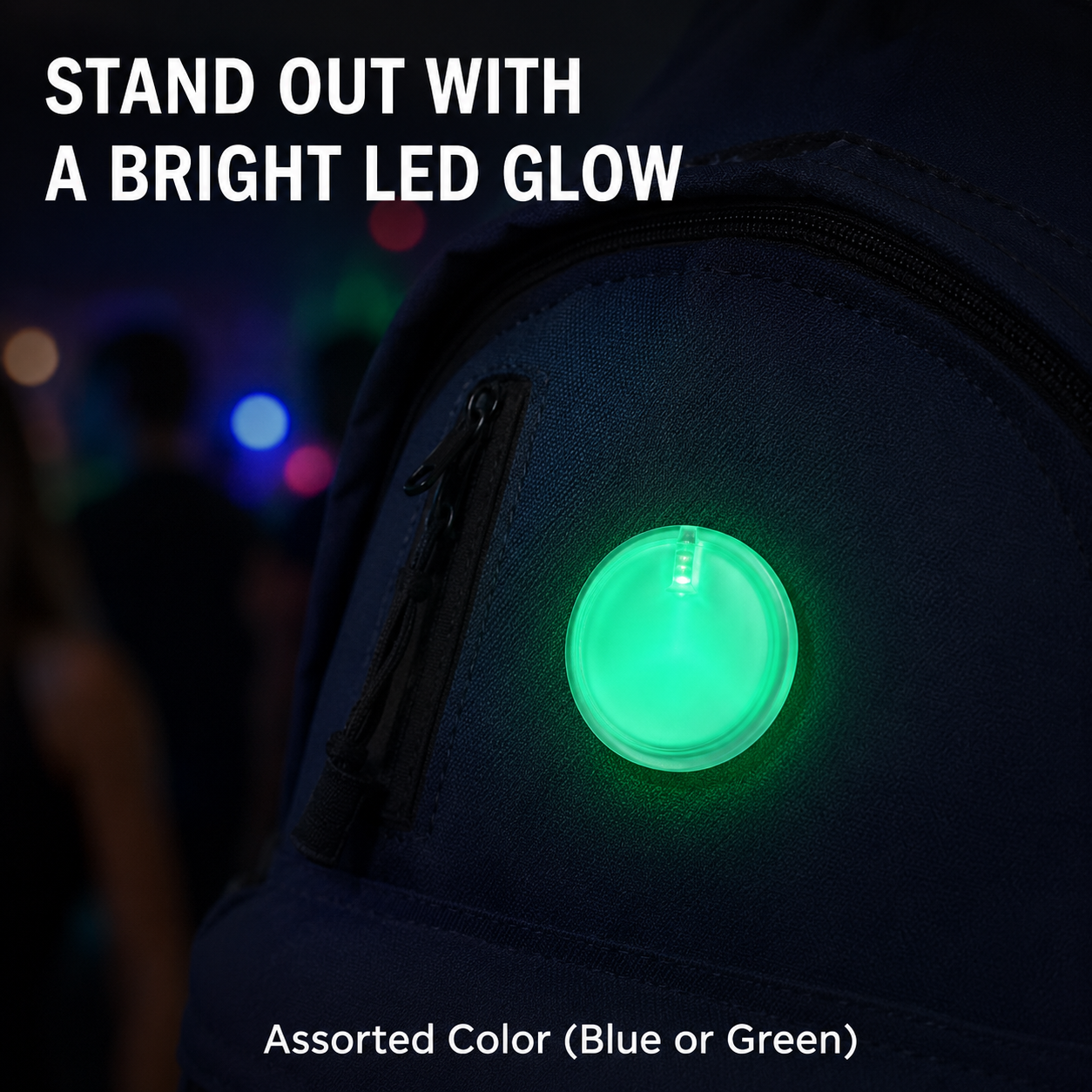 Customized LED Round Shaped Badges Blue/Green