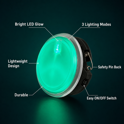 Customized LED Round Shaped Badges Blue/Green