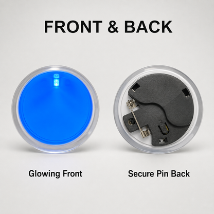 Customized LED Round Shaped Badges Blue/Green