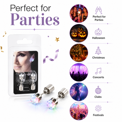 LED Stud Ear Rings - Set of 2