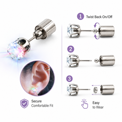 LED Stud Ear Rings - Set of 2