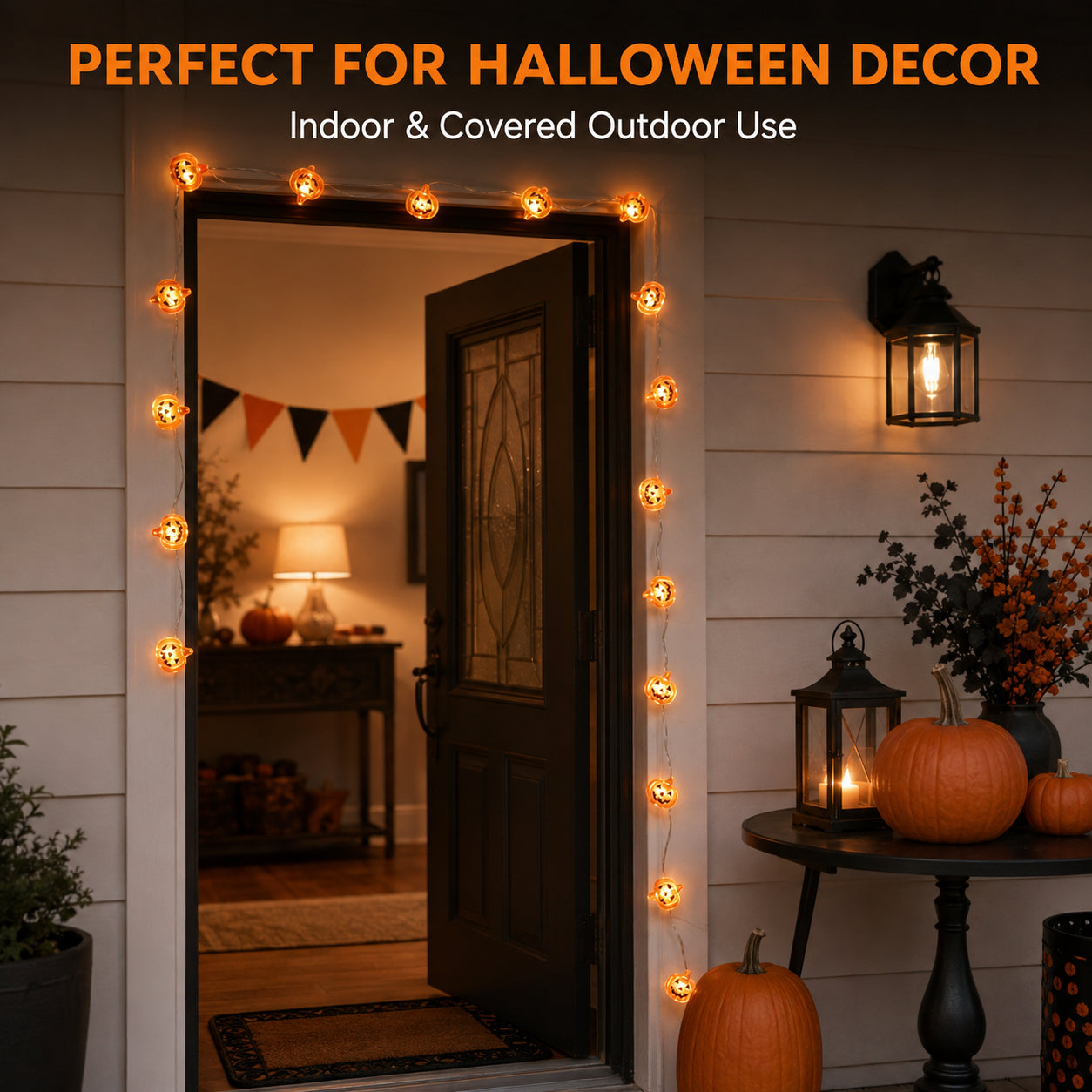 Pumpkin Shaped LED String Lights - 6FT