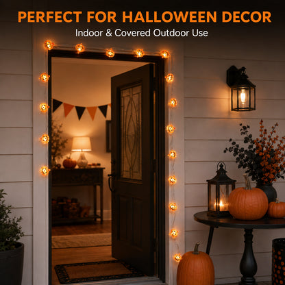 Pumpkin Shaped LED String Lights - 6FT
