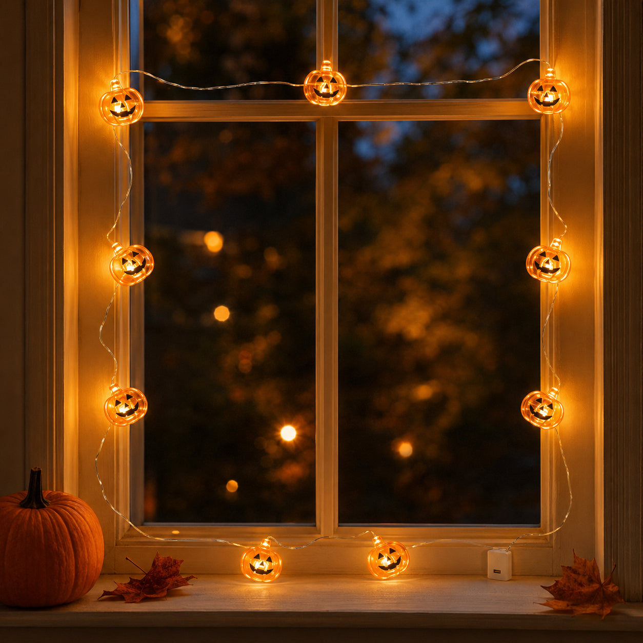 Pumpkin Shaped LED String Lights - 6FT
