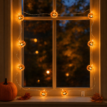 Pumpkin Shaped LED String Lights - 6FT