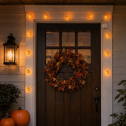 Pumpkin Shaped LED String Lights - 6FT