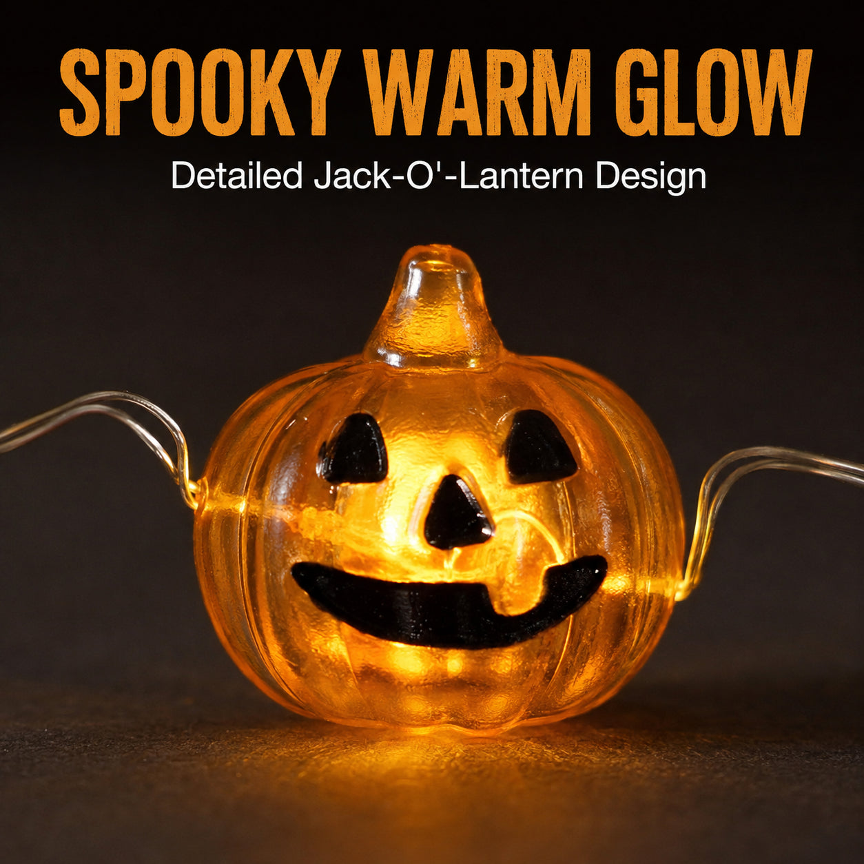 Pumpkin Shaped LED String Lights - 6FT