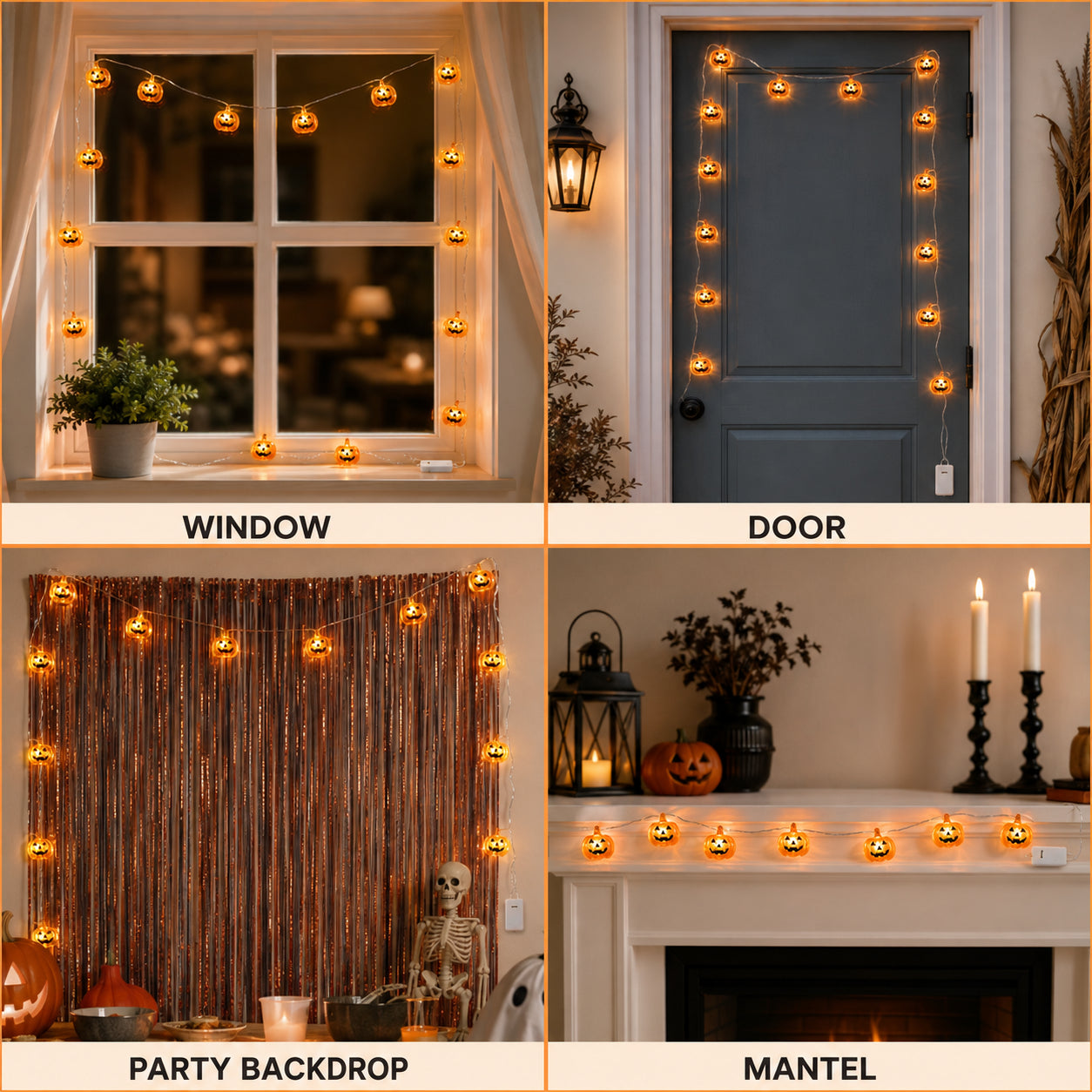 Pumpkin Shaped LED String Lights - 6FT