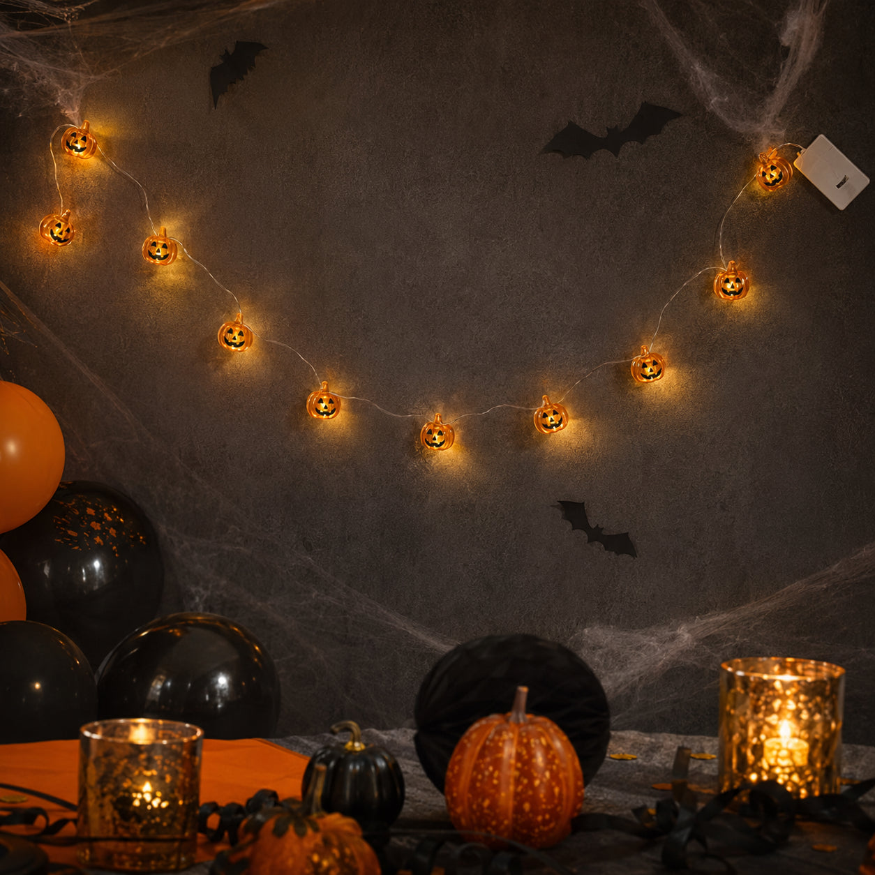 Pumpkin Shaped LED String Lights - 6FT